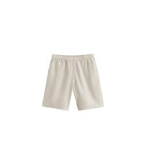 ZARA VISCOSE - LINEN BERMUDA SHORTS Light beige SIZE S | 4302/689